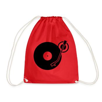DJ Turntables Turntable Tonearm Record - Drawstring Bag - red - Front
