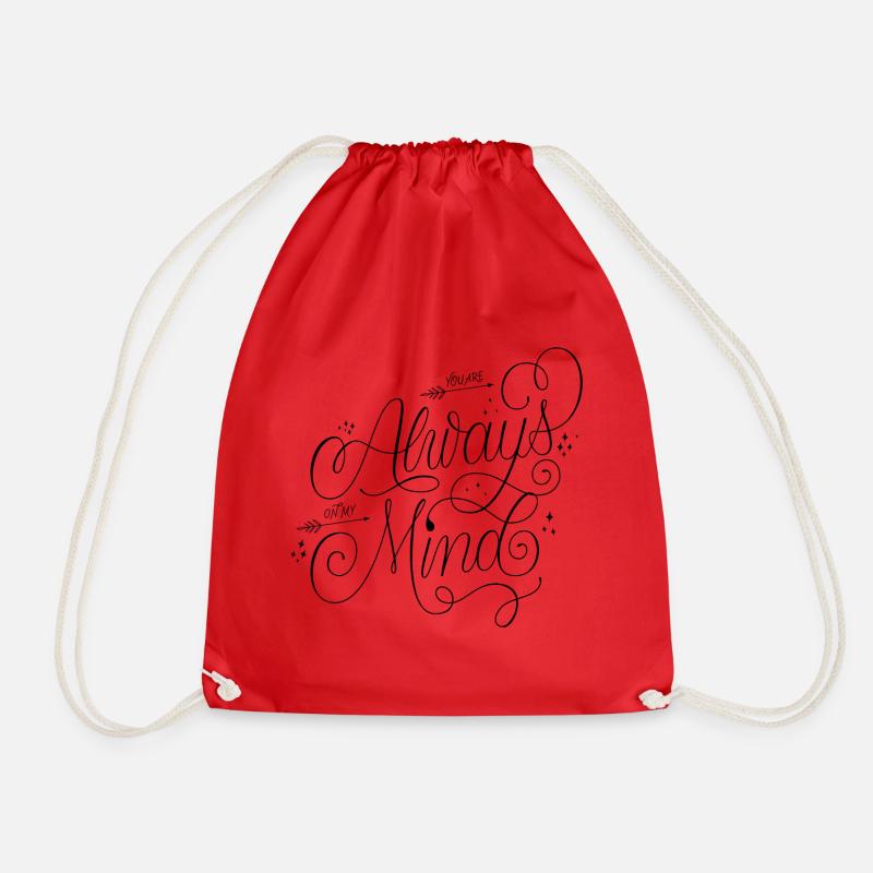 Always on My Mind - Drawstring Bag - red