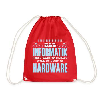 Informatik Hardware Spruch - Turnbeutel - Rot - Vorne
