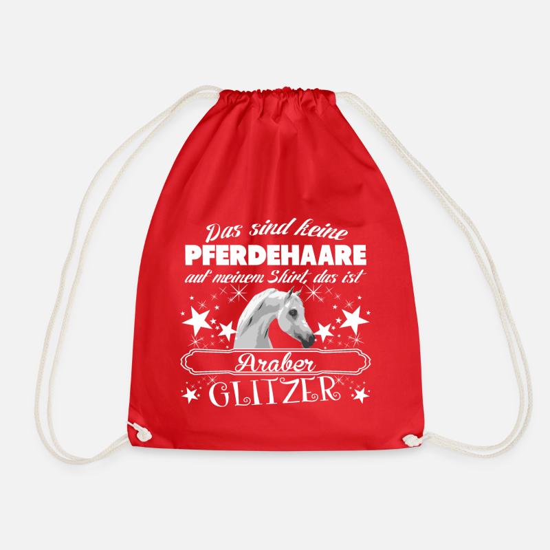 arabian horses - Drawstring Bag - red