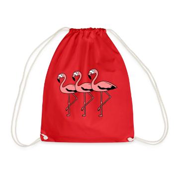 3 amis équipe équipe flamingo clipart bande dessinée bande dessinée - Sac de sport léger - rouge - Devant