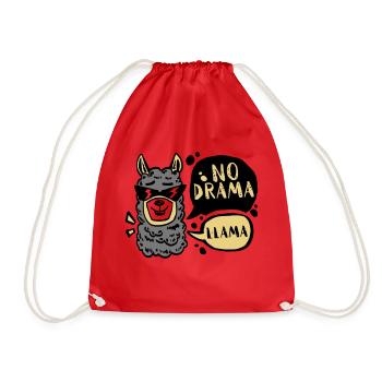 NO DRAMA - LLAMA - Drawstring Bag - red - Front