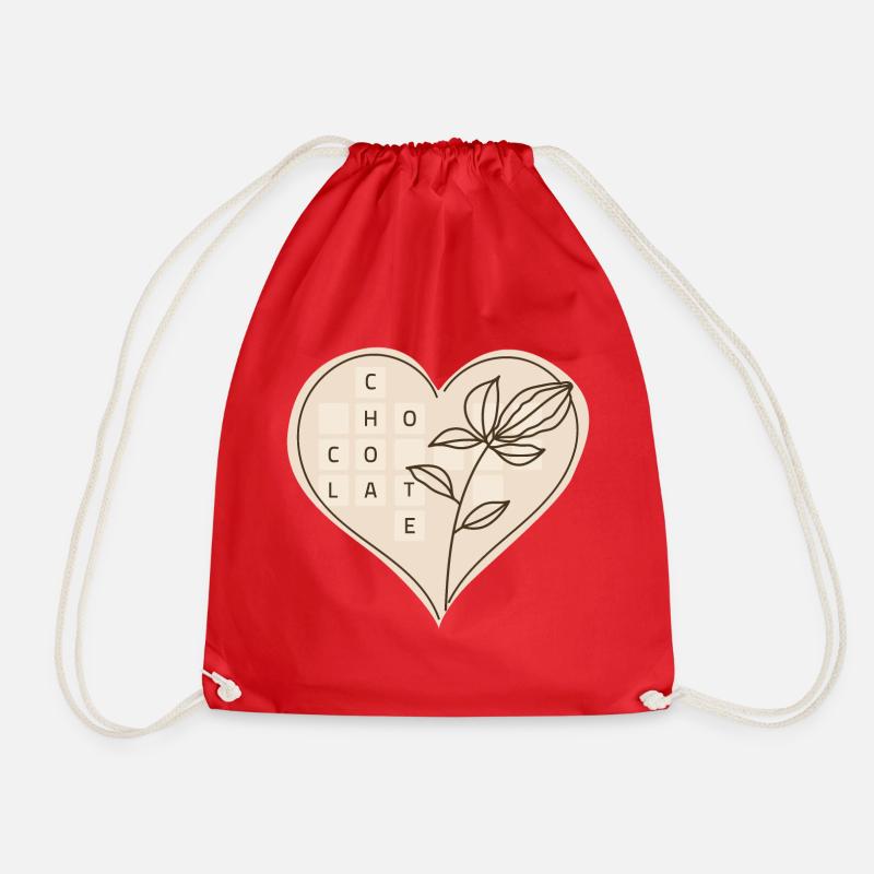 Chocolate Love - Drawstring Bag - red