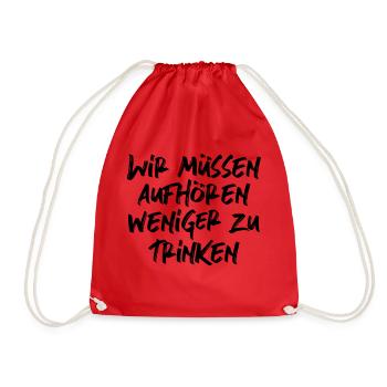 AufhoerenWenigerZuTrinken - Turnbeutel - Rot - Vorne