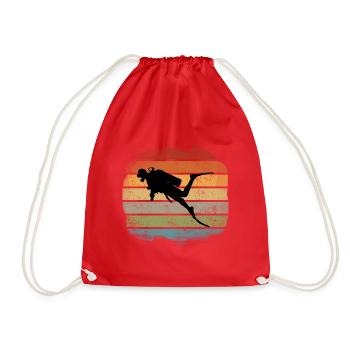 diver - Drawstring Bag - red - Front