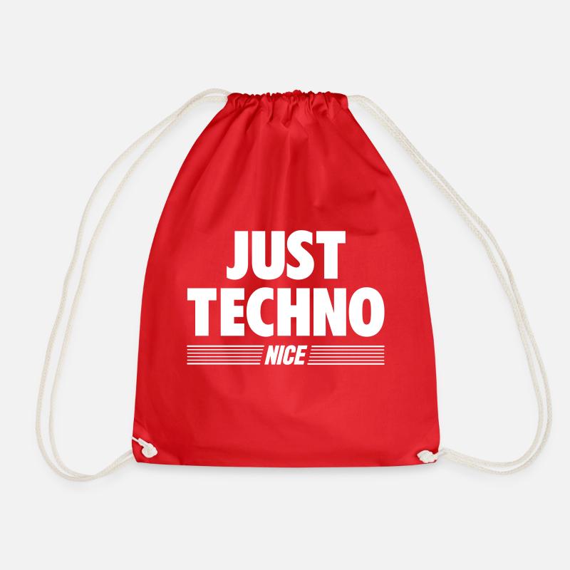 Just techno - Drawstring Bag - red