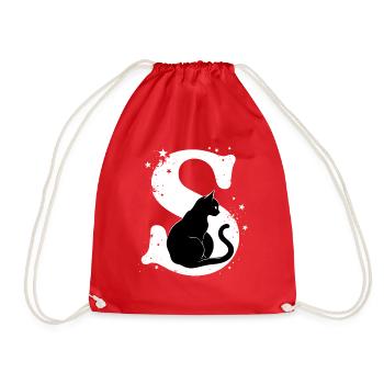 Lettre S avec chat - Sac de sport léger - rouge - Devant
