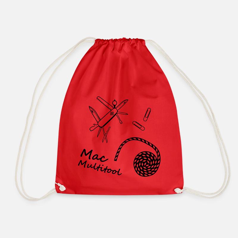 Multitool penknife paperclip Funny - Drawstring Bag - red