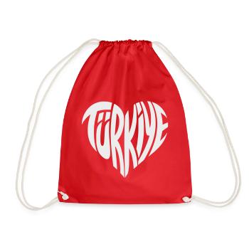 Conception de la police en forme de cœur en Türkiye, Turquie - Sac de sport léger - rouge - Devant