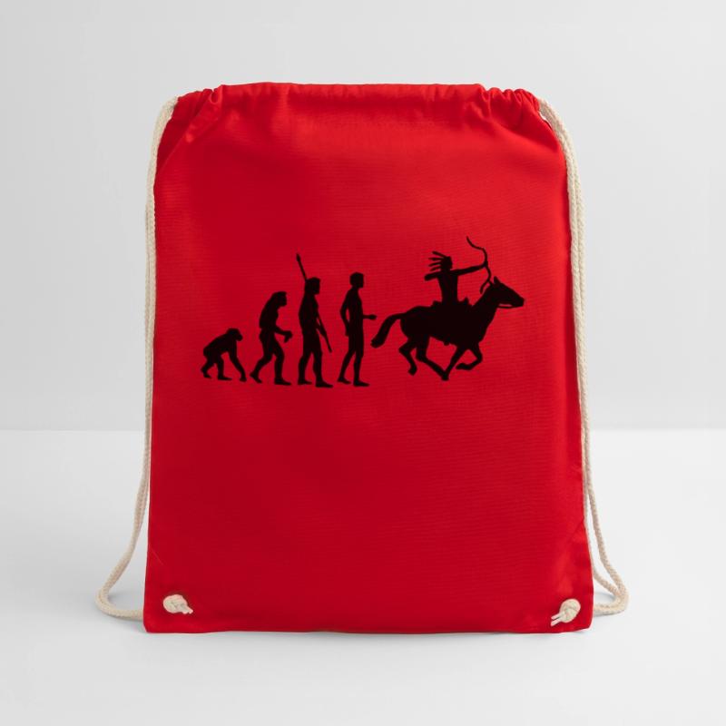 evolution_indianer Drawstring Bag