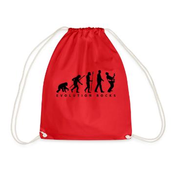 evolution_rocks_032012_g1c - Drawstring Bag - red - Front
