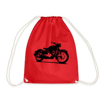 Moto classique vélo015 - Sac de sport léger - rouge - Devant