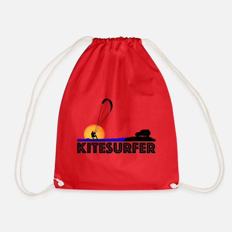 Kitesurfer - Drawstring Bag - red