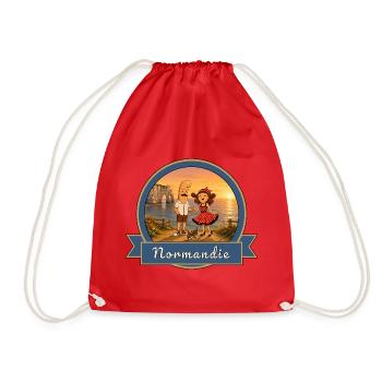 Kek & Ina en Normandie - Souvenir de France - Sac de sport léger - rouge - Devant