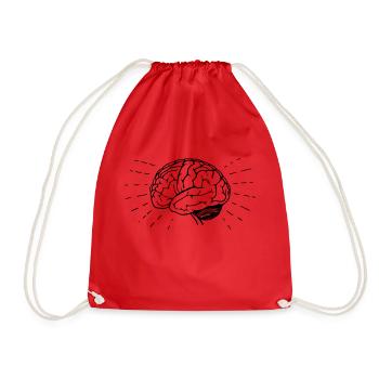 Brain Brain Brain Brain medicine surgery idea - Drawstring Bag - red - Front