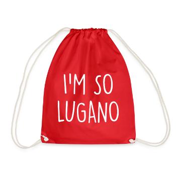 Lugano Switzerland Schweiz - Drawstring Bag - red - Front