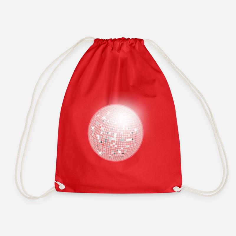 Disco ball - Drawstring Bag - red