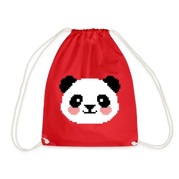 8bit Panda - Drawstring Bag - red - Front