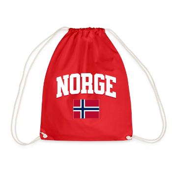 Norway Football Lover Retro Sports Design - Drawstring Bag - red - Front