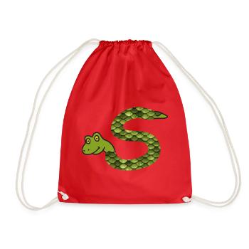 snake s - Drawstring Bag - red - Front