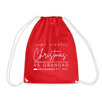 Erstes Weihnachten als Opa, Bald Opa Geschenk - Turnbeutel - Rot - Vorne