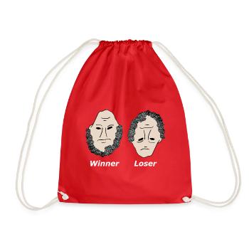Winner Loser white - Drawstring Bag - red - Front