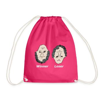 Winner Loser white - Drawstring Bag - fuchsia - Front