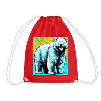 polar bear - Drawstring Bag - red - Front
