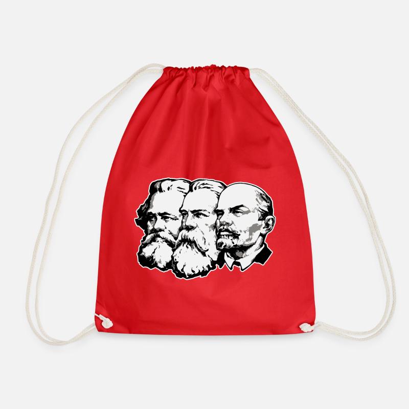 Marx – Engels – Lenin - Drawstring Bag - red