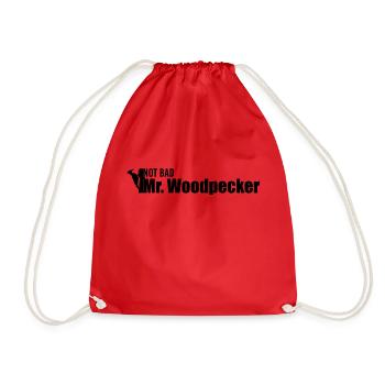 Bad Mr. Woodpecker - Drawstring Bag - red - Front