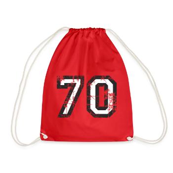 Number 70 Seventy 70th Birthday Design (EU) - Drawstring Bag - red - Front