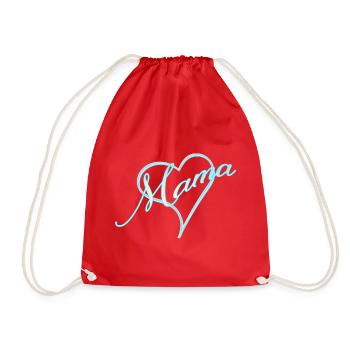 Maman avec coeur garçon bleu - Sac de sport léger - rouge - Devant