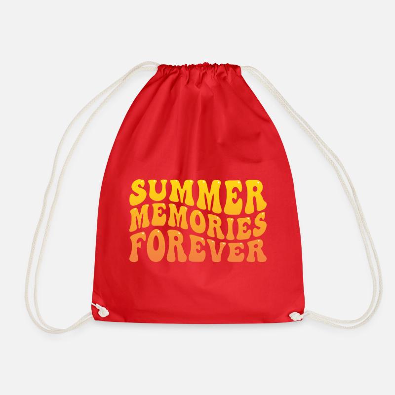 Summer Memories Graphic - Drawstring Bag - red