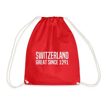 Switzerland - Great Since 1291 - Schweiz - Schwiiz - Turnbeutel - Rot - Vorne