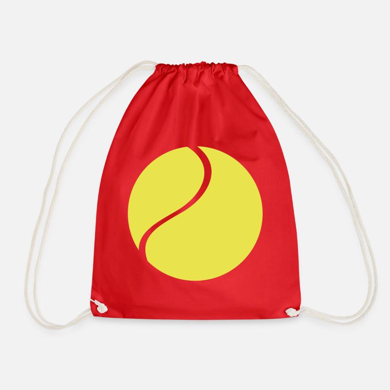 Tennis Ball - Customizable - Drawstring Bag - red