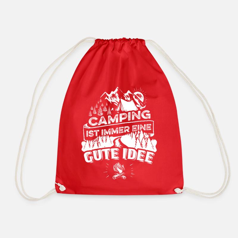 Camping eine gute Idee - Turnbeutel - Rot