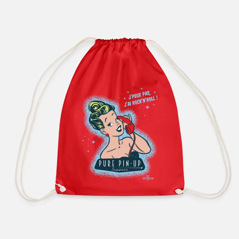 I can not have Rock n Roll - Drawstring Bag - red