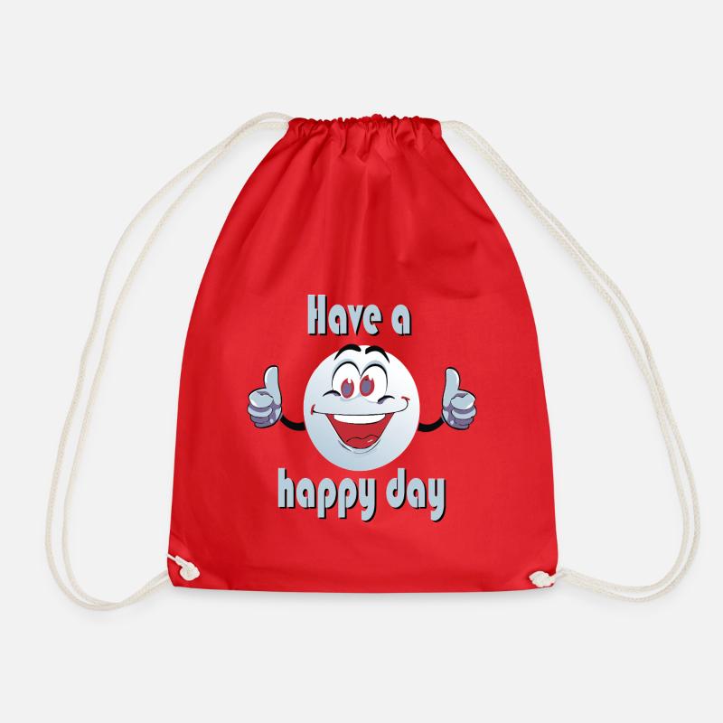 Have a happy day - Smiley - Turnbeutel - Rot