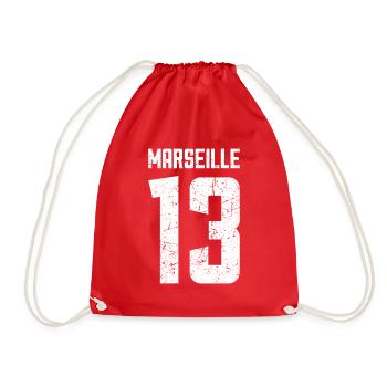 Marseille 13 Frankreich Kennzeichen - Turnbeutel - Rot - Vorne