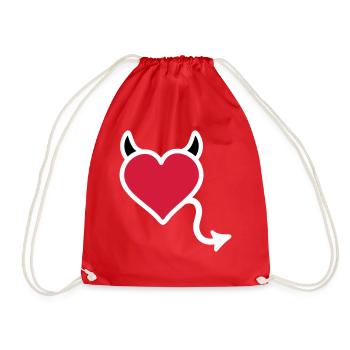 Devil devil heart - Drawstring Bag - red - Front