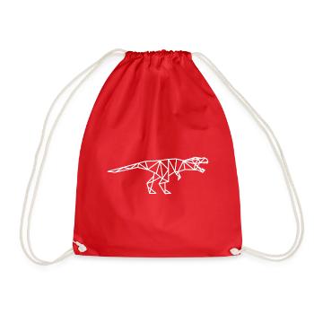 T Rex Geometric Lines - Drawstring Bag - red - Front