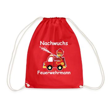 Feuerwehr Nachwuchs Feuerwehrauto - Turnbeutel - Rot - Vorne