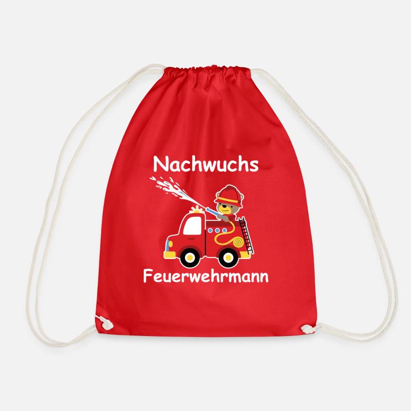 Feuerwehr Nachwuchs Feuerwehrauto - Turnbeutel - Rot
