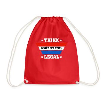 Think While Its Still Legal - Drawstring Bag - red - Front