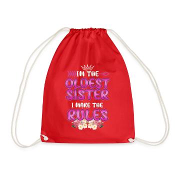 I am The Oldest Sister I Make The Rules Oldest - Drawstring Bag - red - Front