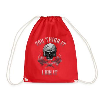 Skull You Think It I Ink It Tattoo Artist Great - Drawstring Bag - red - Front
