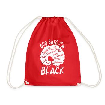 Une fille afro-américaine Dieu dit que je suis black pride - Sac de sport léger - rouge - Devant