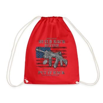 Instead Of Build Back - Drawstring Bag - red - Front