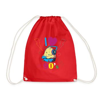 Années 1990 90 I Heart Nineties I Love the 90's Old - Sac de sport léger - rouge - Devant