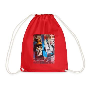 Super Hero Kid Kids Inspirational Comic - Drawstring Bag - red - Front